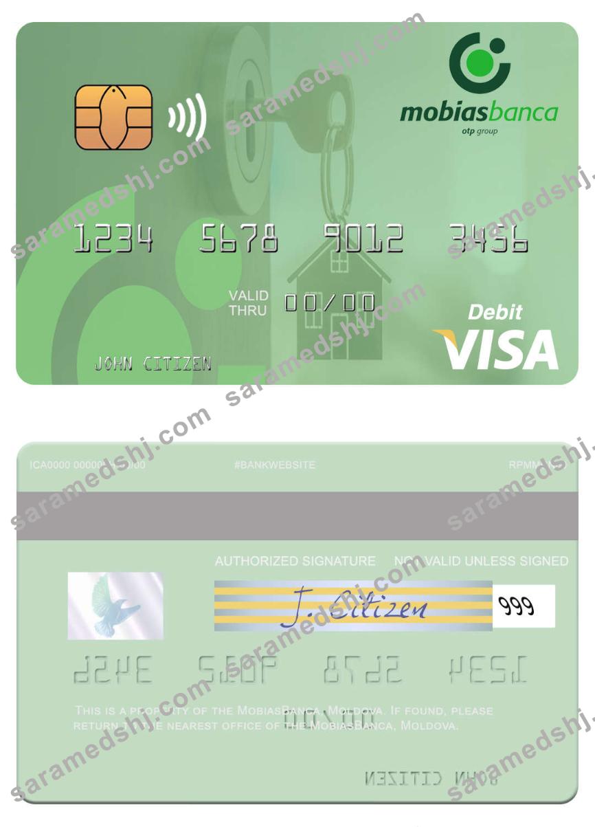 Moldova MobiasBanca visa debit card